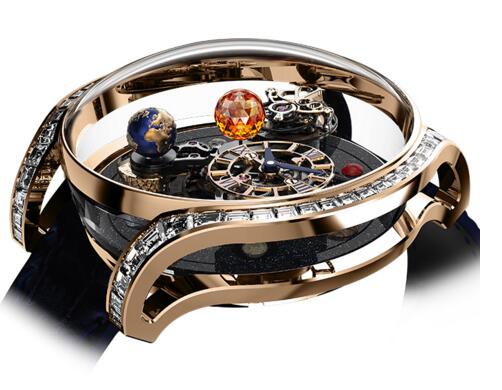 Review Replica Jacob & Co ASTRONOMIA SOLAR BAGUETTE AS800.40.AP.YK.A watch - Click Image to Close